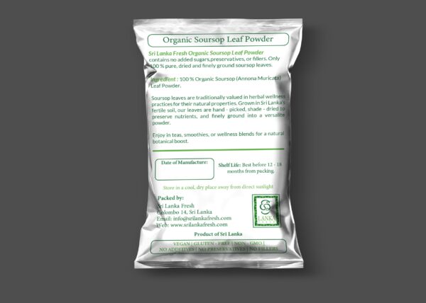 Soursop leaf backside Organic Dehydrated Soursop Leaf Powder - Directly From The Origin