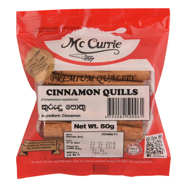 Mccurrie Cinnamon Quills 50g